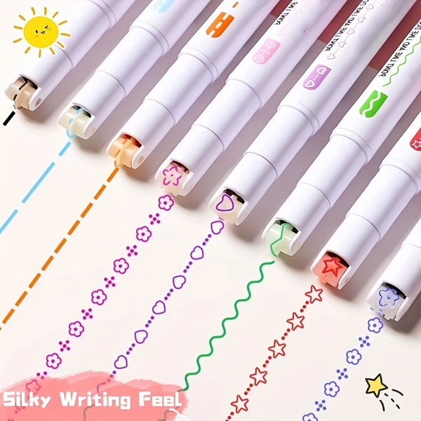 Flower-Shaped Outline Pen, Curved Pen, Scrapbook Curved Floral Pen, Scrapbook Roller Lace Pen, Special Pen for Hand-Copied Newspaper