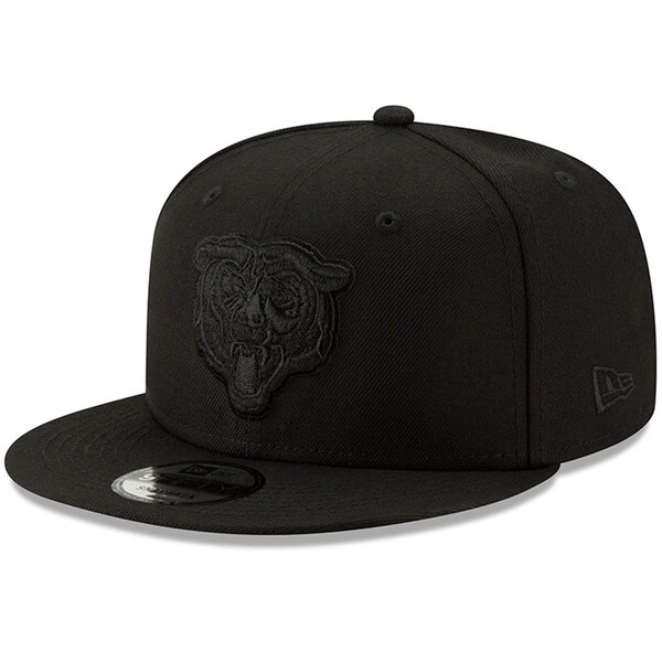 Chicago Bears New Era Black On Black 9FIFTY Adjustable Hat - Black