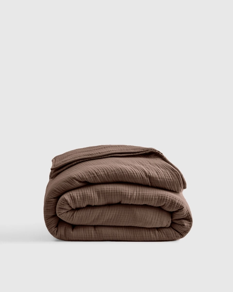 Organic Airy Gauze Quilt | Quince in Olive