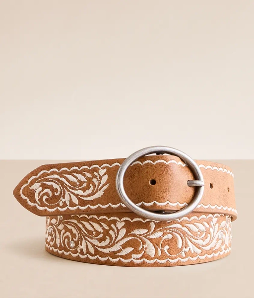 Small Brown Embroidered Glitz Belt