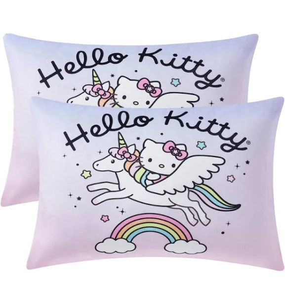 Hello Kitty Kids Bed Pillow Pack with Removable Pillowcase (2-Pack)