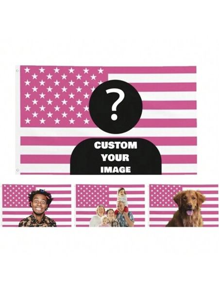 1pc Custom Flag Personalized Flag Custom Outdoors Flag Add Your Own Image/Text Home Indoor Outdoor Flag Ornamental,Reusable Stylish,Modern Custom,Personalized,Unique Ideal Gifts For Him Her,Boyfriend,Girlfriend,Dad,Mom,Family,Friends,Pets For Anniversaries,For Valentine's Day,For Mother's Day,For Birthdays,For Children's Day,For Father's Day,For Graduation,For Weddings,For Housewarming Dining Room,Bathroom,Living Room,Bedroom,Tea Room