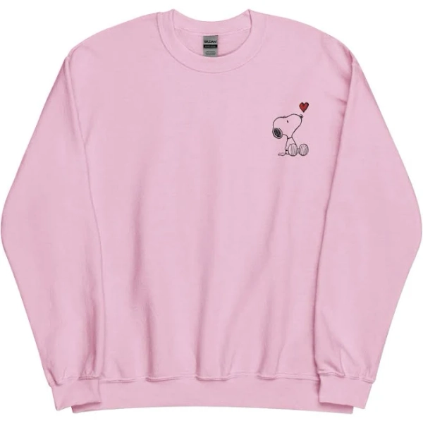 Snoopy Heart Embroidered Crewneck