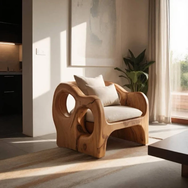 Artistic Sculpted Armchair