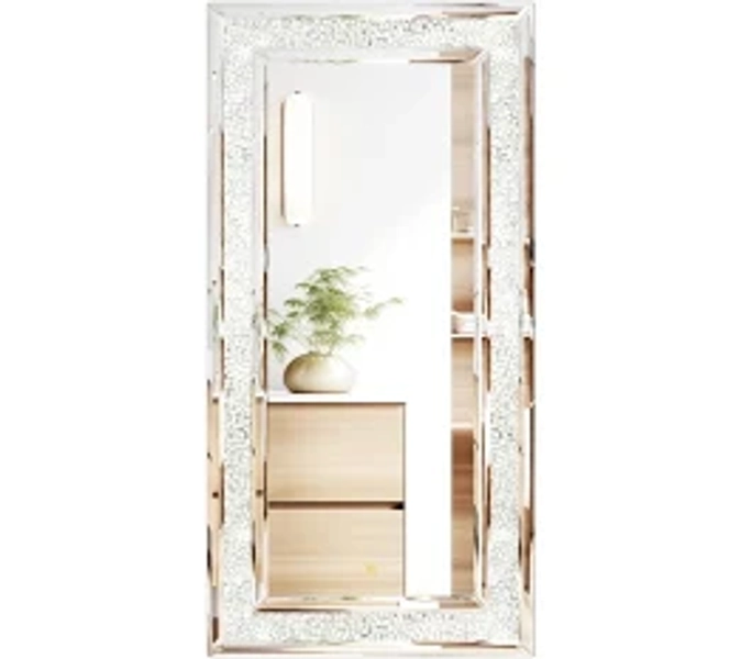 120x60cm RGB LED Full Length Mirror Crush Diamond Inlay for Living Room, Cloakrooms Full Body