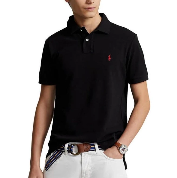 Polo Ralph Lauren Men's Custom Slim Fit Solid Mesh Polo Shirt