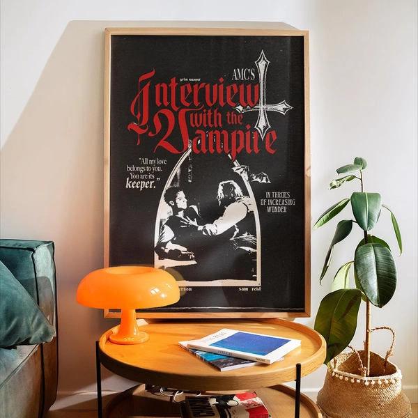 Interview with the Vampire Poster – Gothic Horror TV Show Poster, Vintage Merch, Queer Wall Art Decor