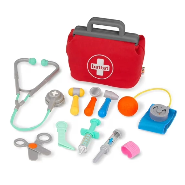 Battat Mini Medic Doctor Plastic Play Set with 10pcs and Storage Bag, Toddler and Preschool Toys