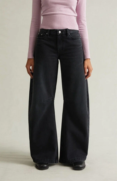 Remi Baggy Barrel Jeans Knee Dart Black