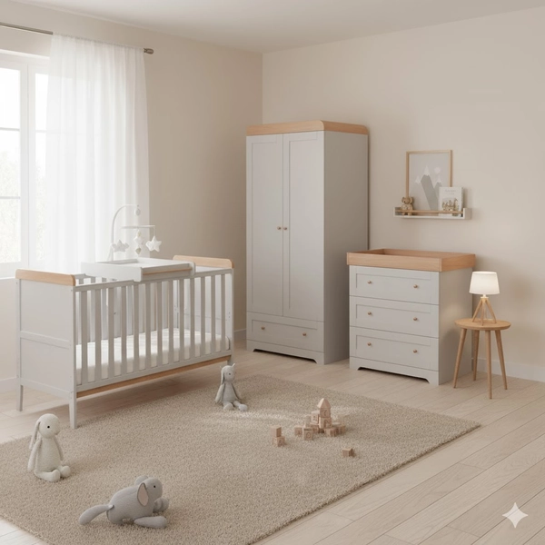 Tutti Bambini Rio 7 Piece Nursery Room Set - Dove Grey Oak