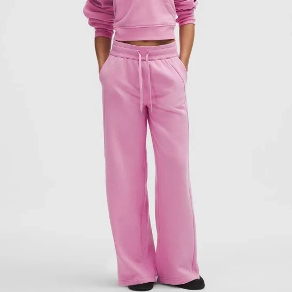 Lululemon Women's Scuba Mid-Rise Wide-Leg Cotton-Blend Fleece Pants