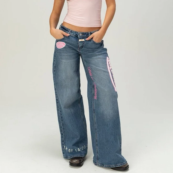 Von Dutch Womens Mid Rise Wide Leg Jeans - Medium Wash - Size: 27