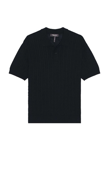 Cable Knit Short Sleeve Polo