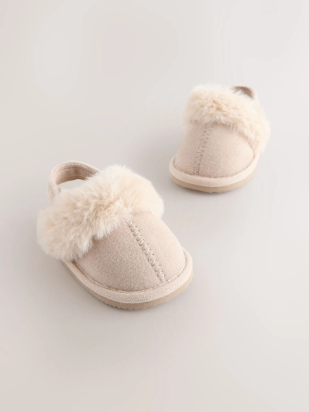 Neutral Baby Mule Slippers (0-18mths)