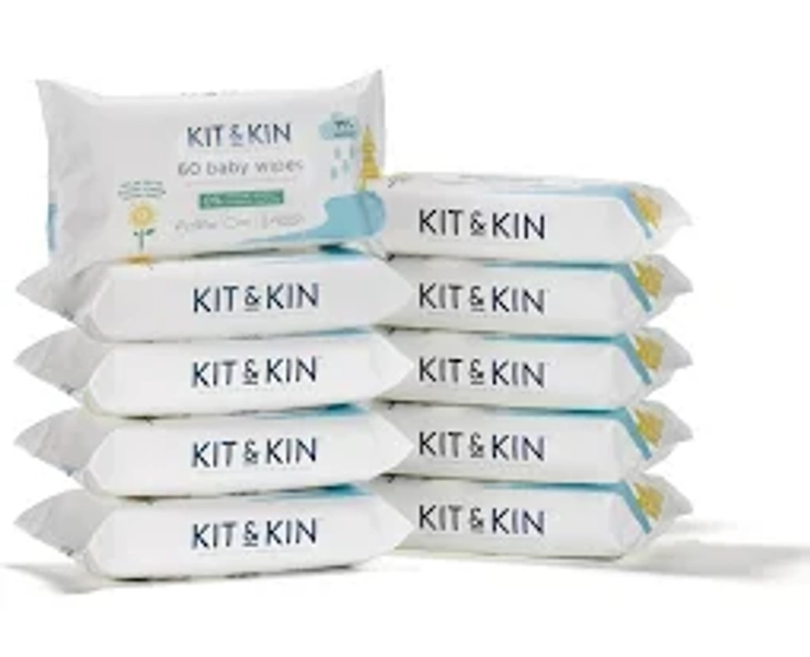 Kit & Kin Baby Wipes Bundle 60 wipes x6 Pack (360 wipes)