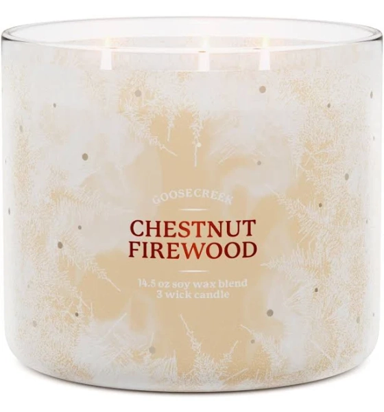 Chestnut Firewood Large 3-Wick Scented Candle | Goose Creek Candle