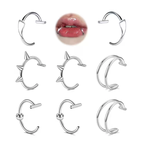 4pairs non piercing   lip jewelry set clip lip cuffs faux - Temu
