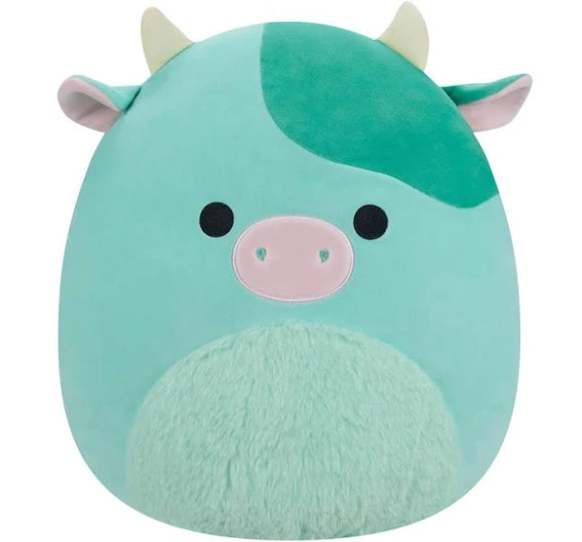 Squishmallows Original Seamus Green Cow with Fuzzy Belly Plush Toy