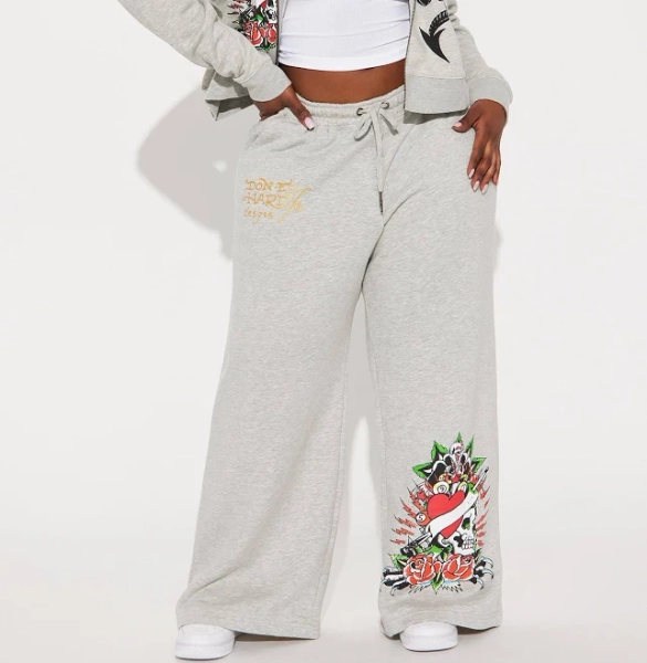 Fashion Nova Heart of Roses Ed Hardy Pants