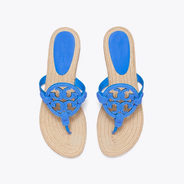 Miller Beaded Espadrille in blue, size 9.5