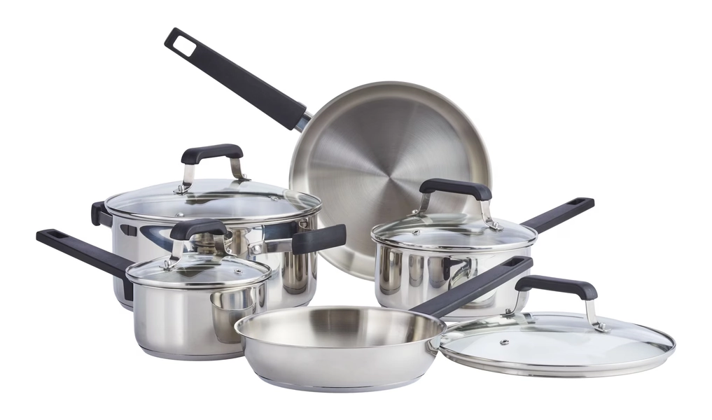 Master Chef Stainless Steel Cookware Set with Glass Lids, 9-pc | Canadian Tire