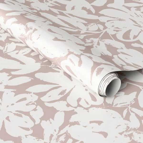 Brushstroke Floral Light Pink Peel and Stick Wallpaper - Threshold™