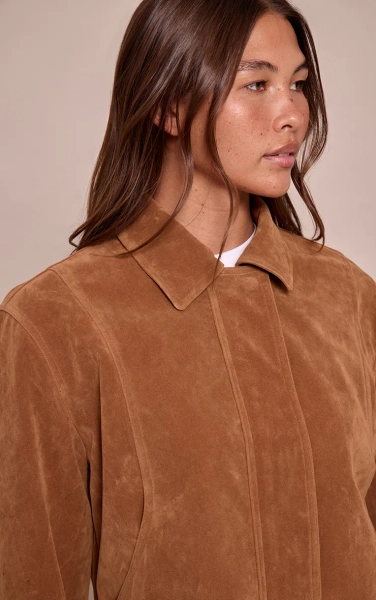 Faux Suede Bomber Jacket