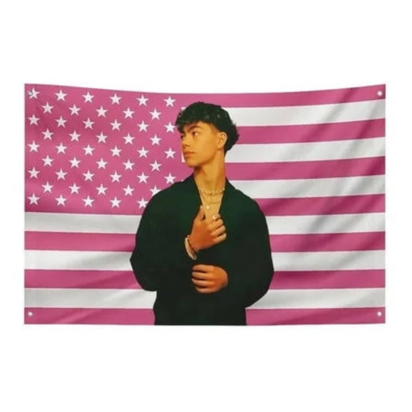 Malachi Barton Flag Pink American Flag Custom 3x5 Ft Decorative Poster , Size: 3' x 5'