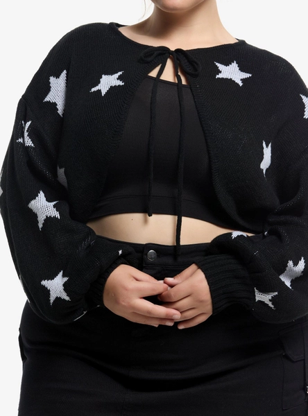 Black & White Star Girls Shrug Plus Size