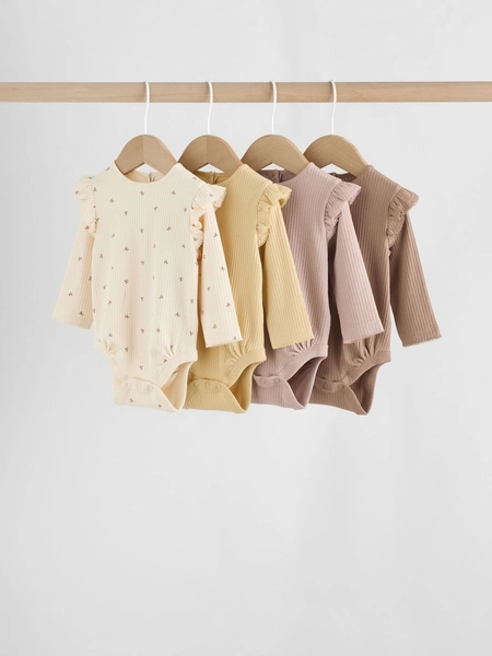 NEXT Infants Pack Of 4 Frill Printed Bodysuit
