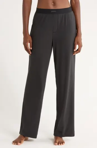Stretch Cotton Rib Pajama Pants