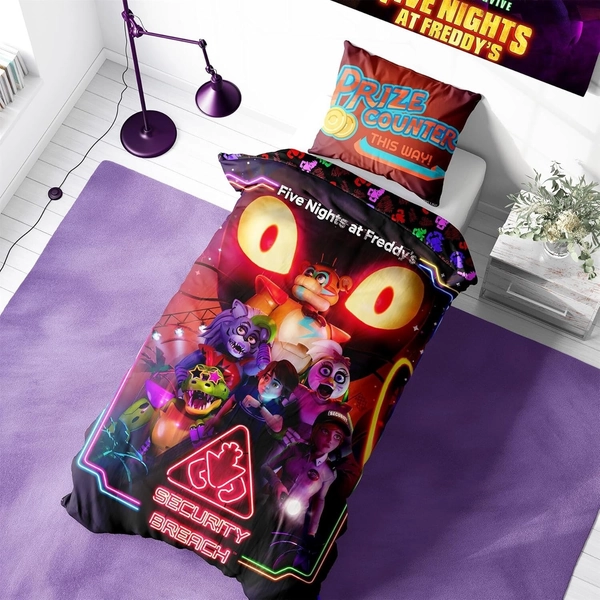 FNAF five nights at freddy's Security Breach Single Duvet Cover &amp; Pillowcase Set