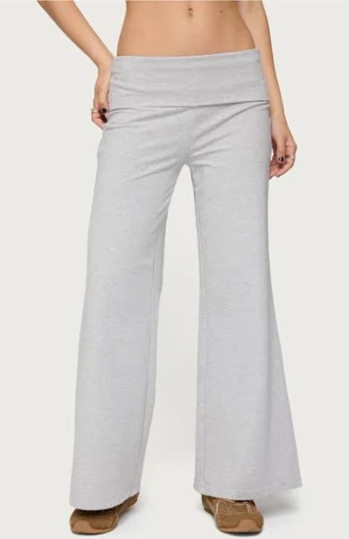 Edikted Women's Petite Wide Leg Fold Over Pants