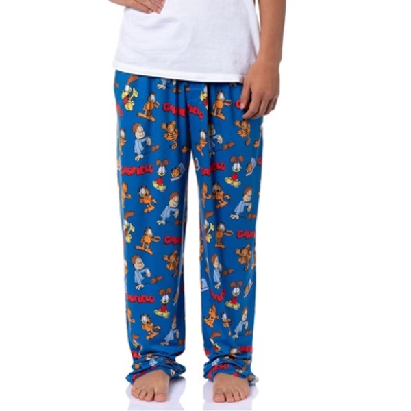 Intimo Garfield Comic Men's Odie Jon Sleep Tossed Print Pajama Pants For Adults (XL) Blue