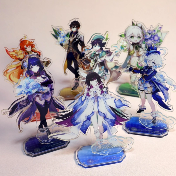 Genshin Impact Acrylic Stand, Retro Stained Glass Game Merch