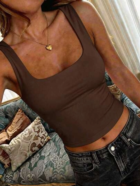 GAOVOT Women's Sexy Backless Crop Top, Y2K Style Casual Camisole Summer - Size L