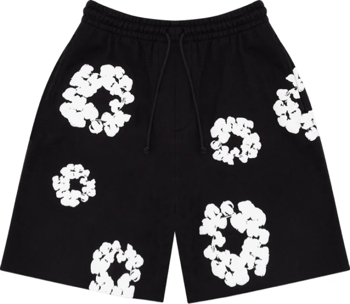Denim Tears | Cotton Wreath Black Shorts 