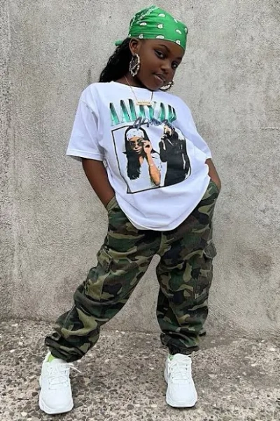Fashion Nova Kids' Mini Cadet Kim Oversized Camo Pants