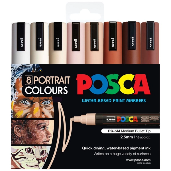 Posca PC-5M Paint Markers Portrait Colours 8 Pack