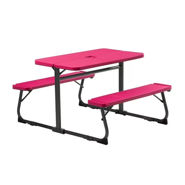 Your Zone Folding Kid's Picnic Activity Table for Ages 3-8, Pink