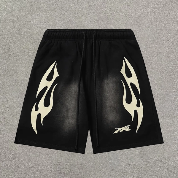 Sopula Vintage Print Graphic Cotton Drawstring Shorts