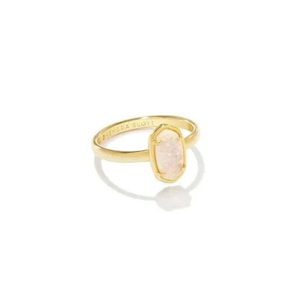 Grayson Band Ring Silver Platinum Drusy / 7