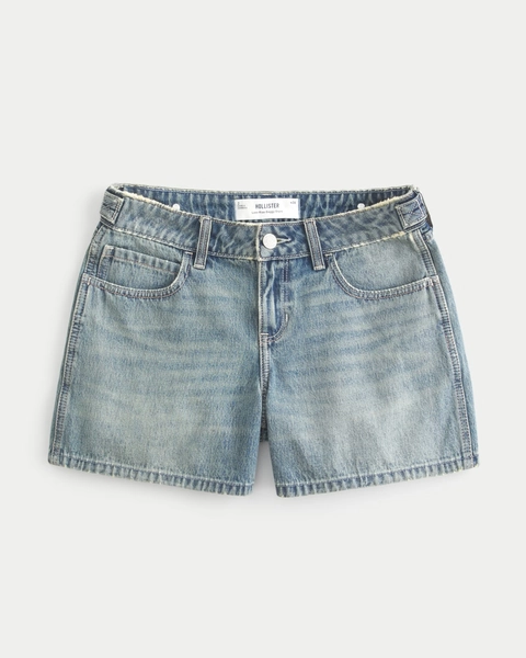 Hollister Andi Adjustable Waist Low-Rise Baggy Denim Shorts