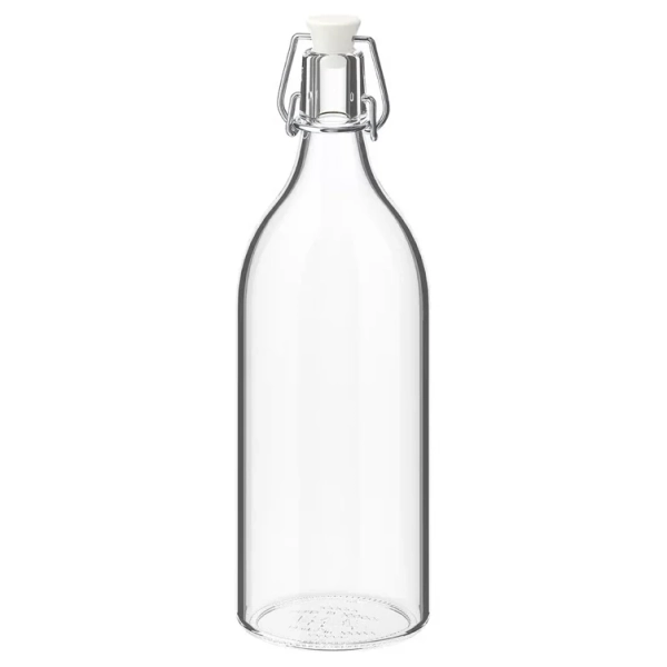 KORKEN Bottle with stopper - clear glass 1 l (34 oz)