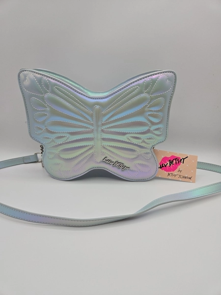 BETSEY JOHNSON Womens Metallic Butterfly Crossbody Bag NWT 