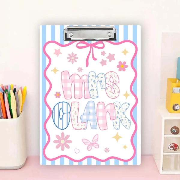 Personalized Teacher Appreciation Gift, Custom Preppy Teacher Clipboard, End Of Year Gift, Back To School Teacher School Supplies Gift