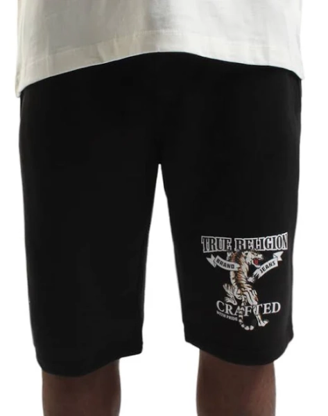 True Religion Tiger Drawstring Sweat Shorts