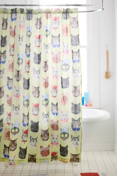 Sassy Cats Patterned Shower Curtain
