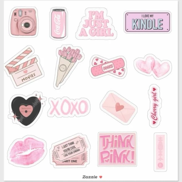 Esthetic Pink Cute Sticker Pack