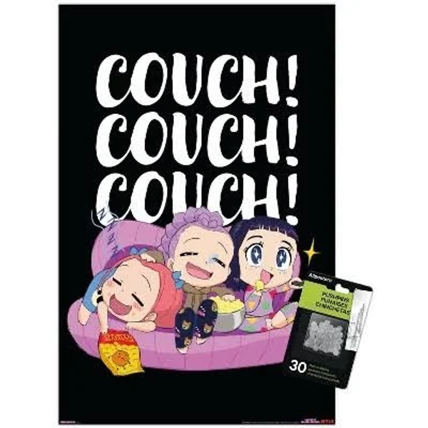 Trends International Netflix Kpop Demon Hunters Huntrix Chibi Couch Framed Wall Poster Prints